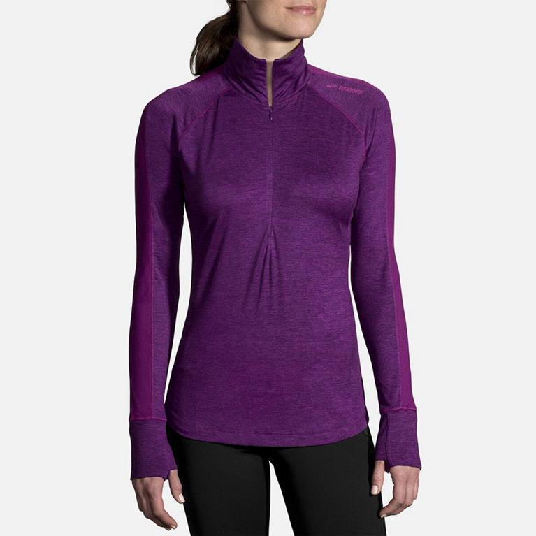 Brooks Women's DASH HALF ZIP Running Jackets - Purple - Canada (KSRBP-6573)